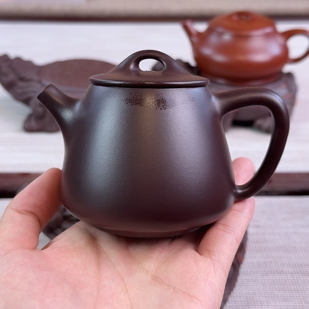紫砂茶壶220cc老紫泥高石瓢