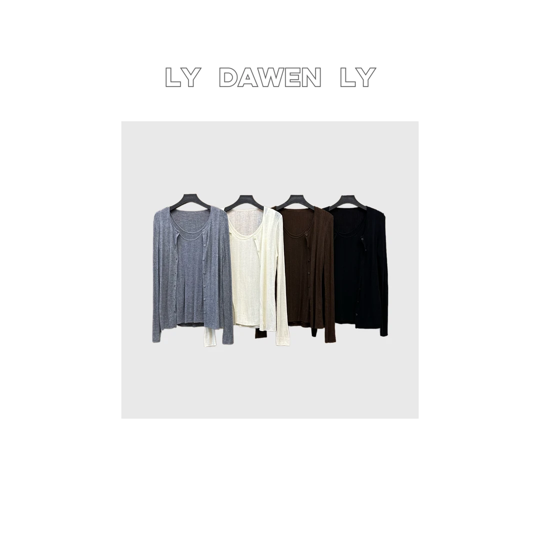 DAWEN  |  时髦基础纯欲风设计感叠穿针织套装  N226#
