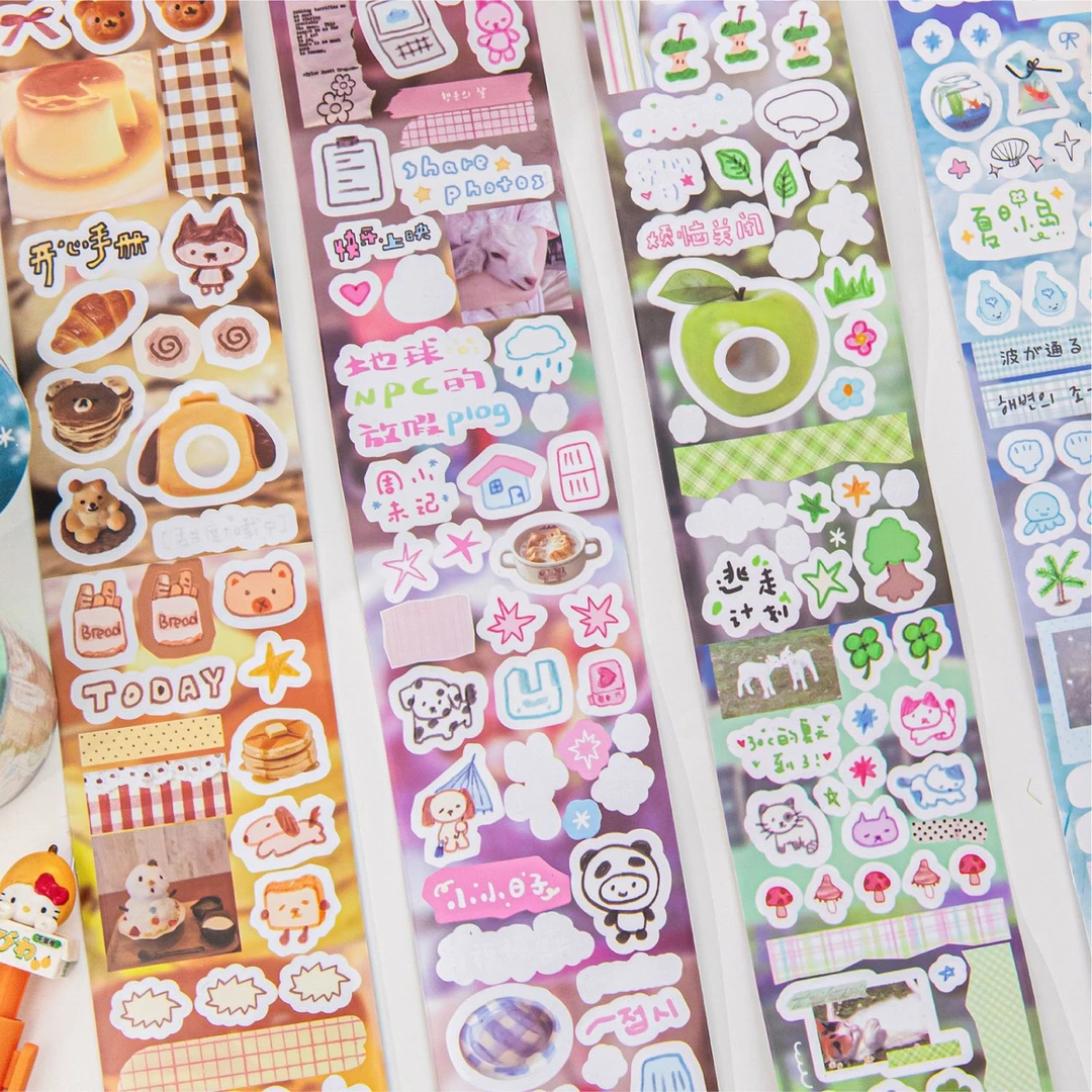 糖诗PET模切胶带 日常碎片PLOG系列 可爱素材手账diy装饰咕卡拼贴