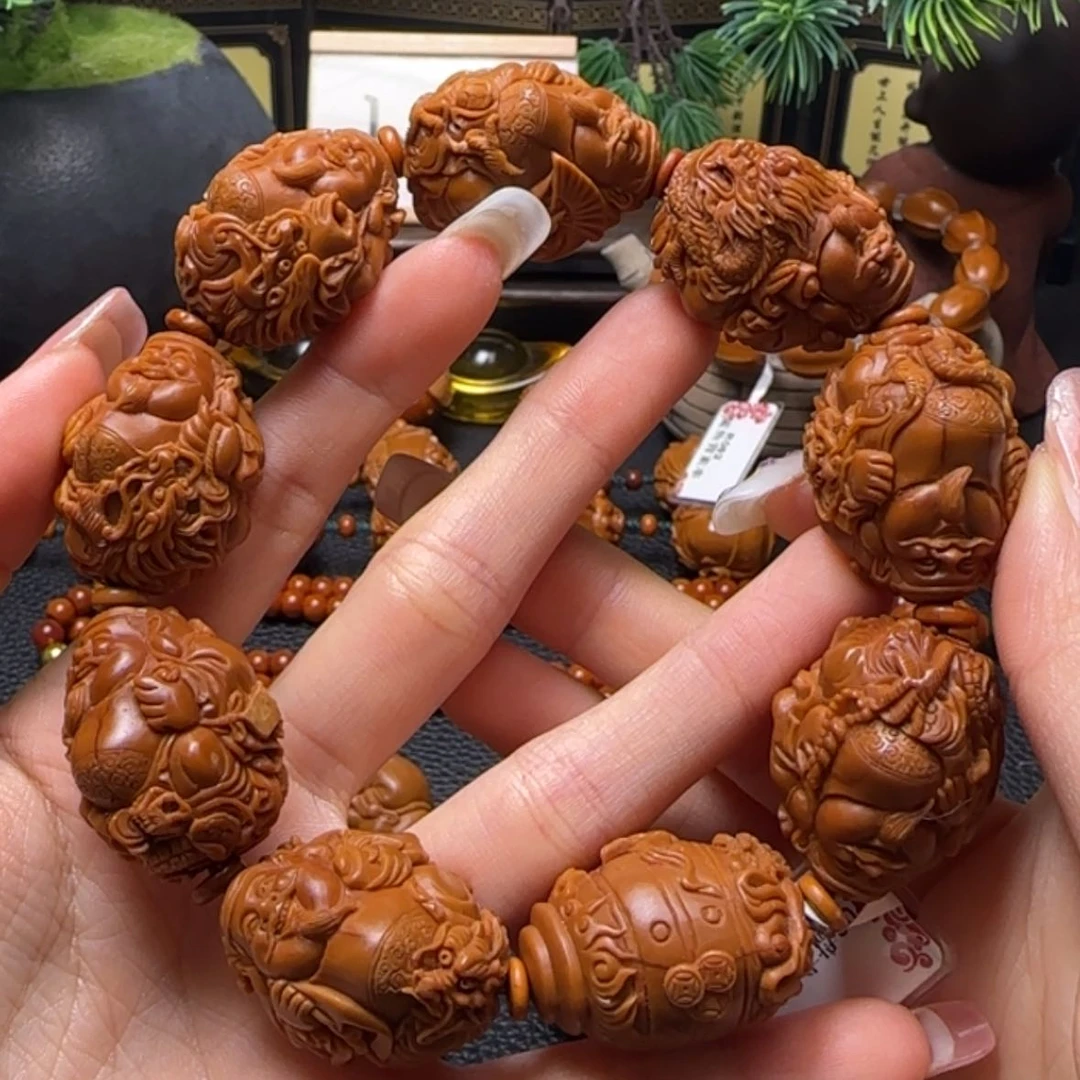 【闪购商品】橄榄核手串盘龙财神