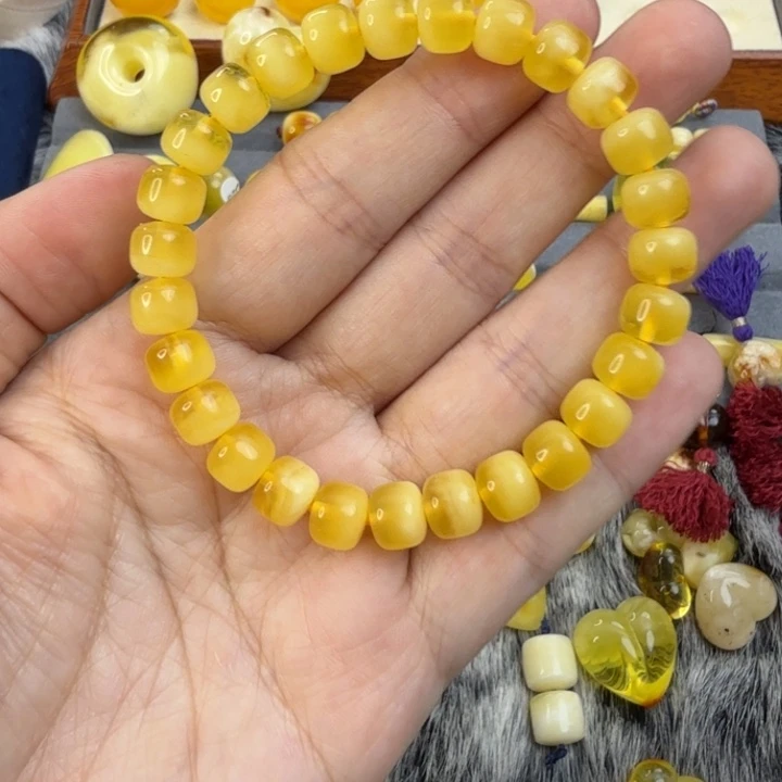 琥珀未镶嵌手链8*6.6