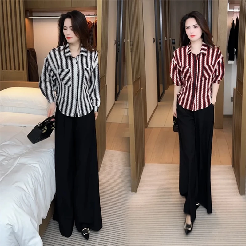 春秋穿搭衬衫休闲时尚洋气气质显瘦减龄女神长袖上衣2025宽松夏季