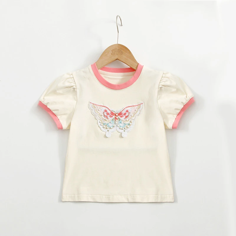 HR/HR女童夏季T恤儿童短袖女孩童装衣服夏天上衣宝宝薄款237