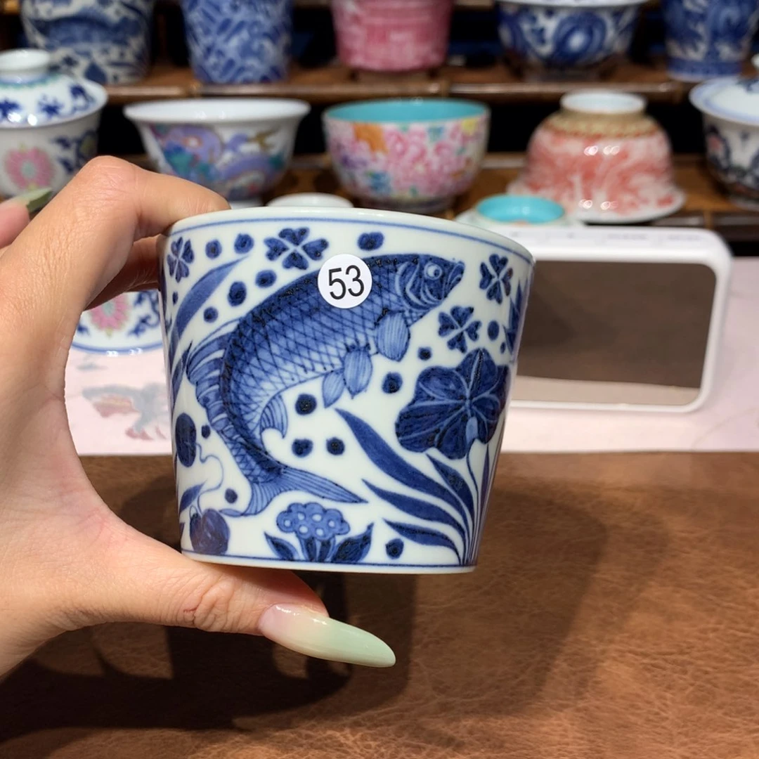 茶****羊53青花鱼藻单杯一只鹅鹅鹅