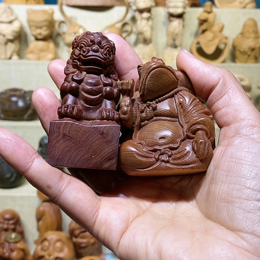 【闪购商品】柏木（崖柏）沧**音狮子和青蛙
