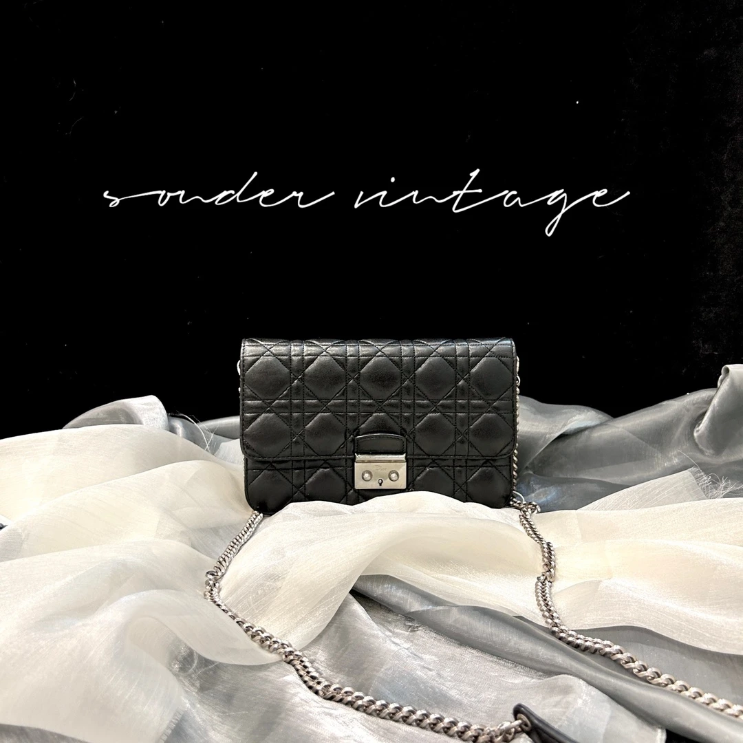 95新 DIOR/迪奥 迪奥黑银单肩斜挎包