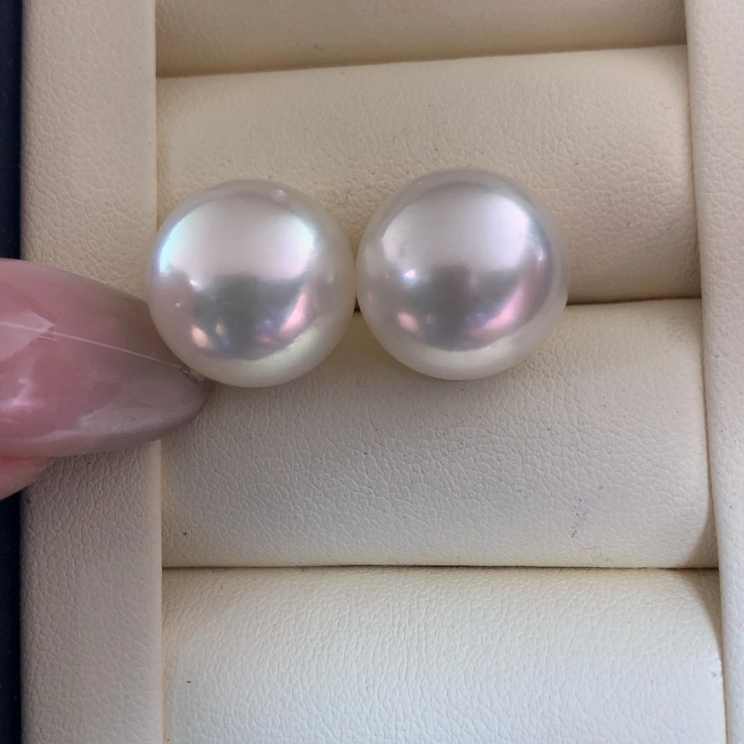 18K金镶嵌耳饰海水珍珠