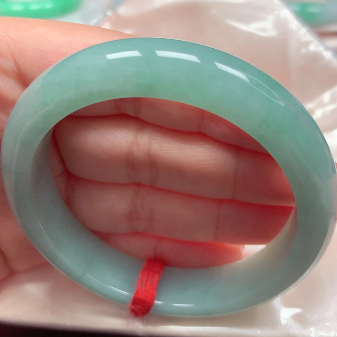 未镶嵌手镯翡翠24蓝绿完美