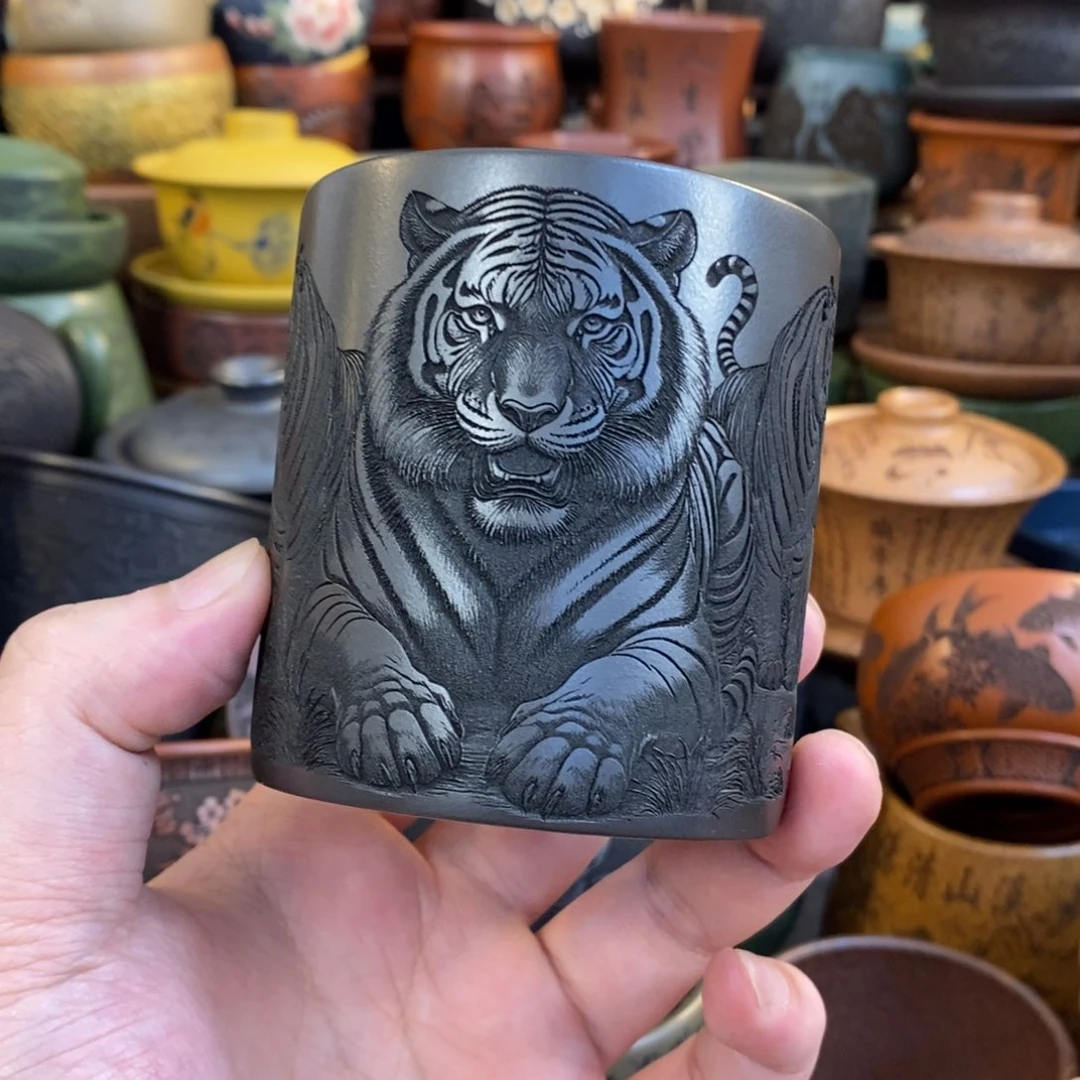 紫砂杯子宜兴全手工紫砂杯