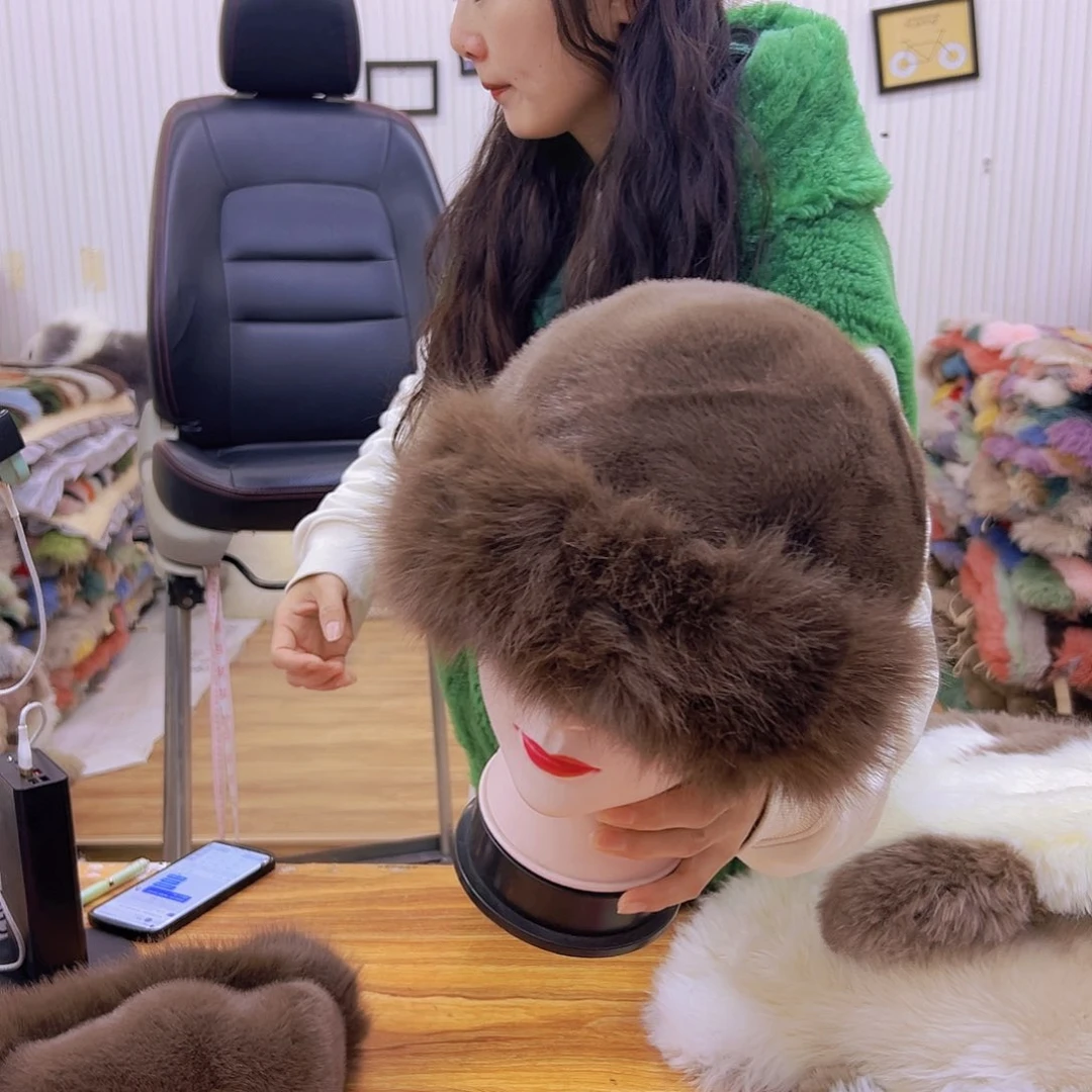 毛绒毛绒冬季保暖帽