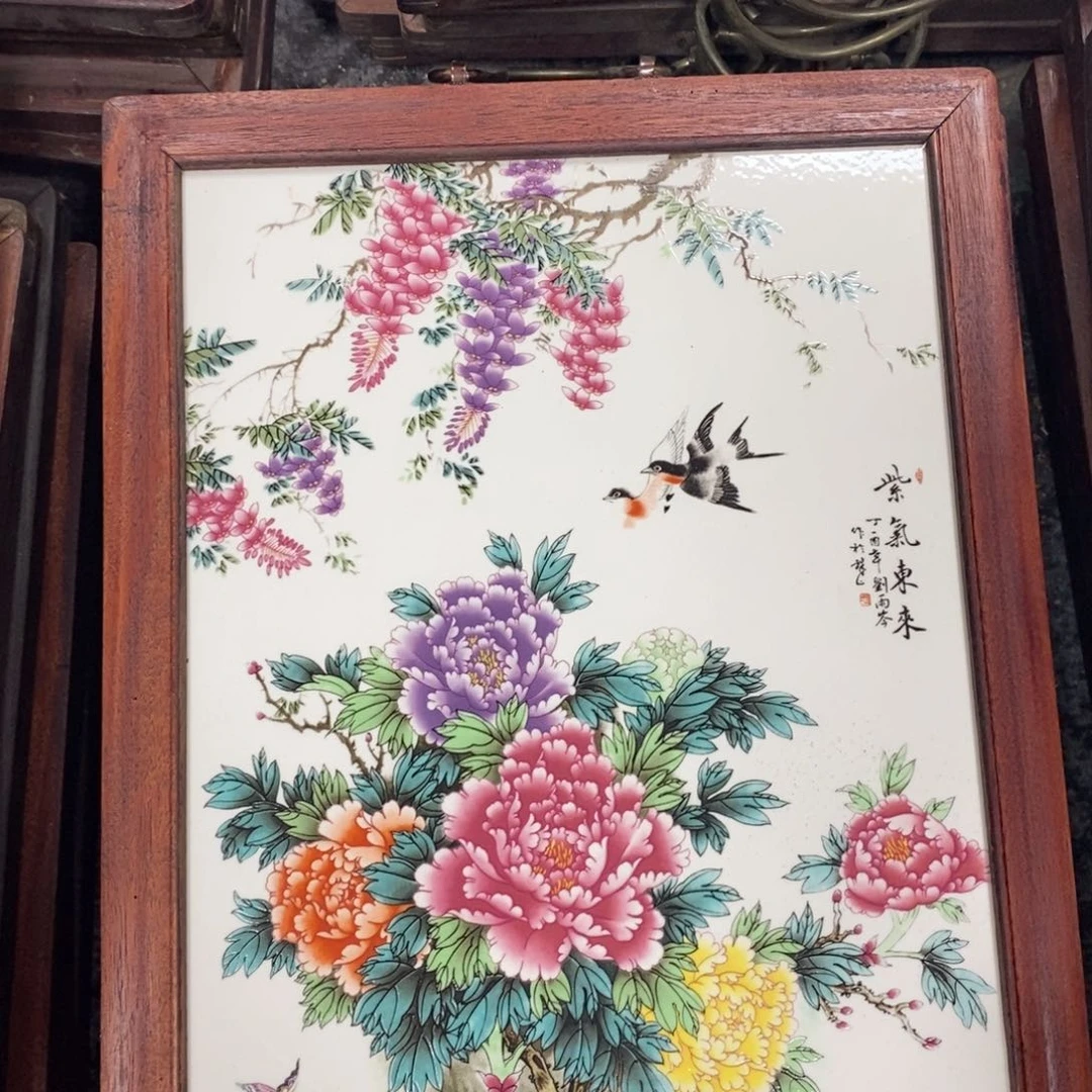 瓷片37*28*1景德镇瓷板画柴窑烧制