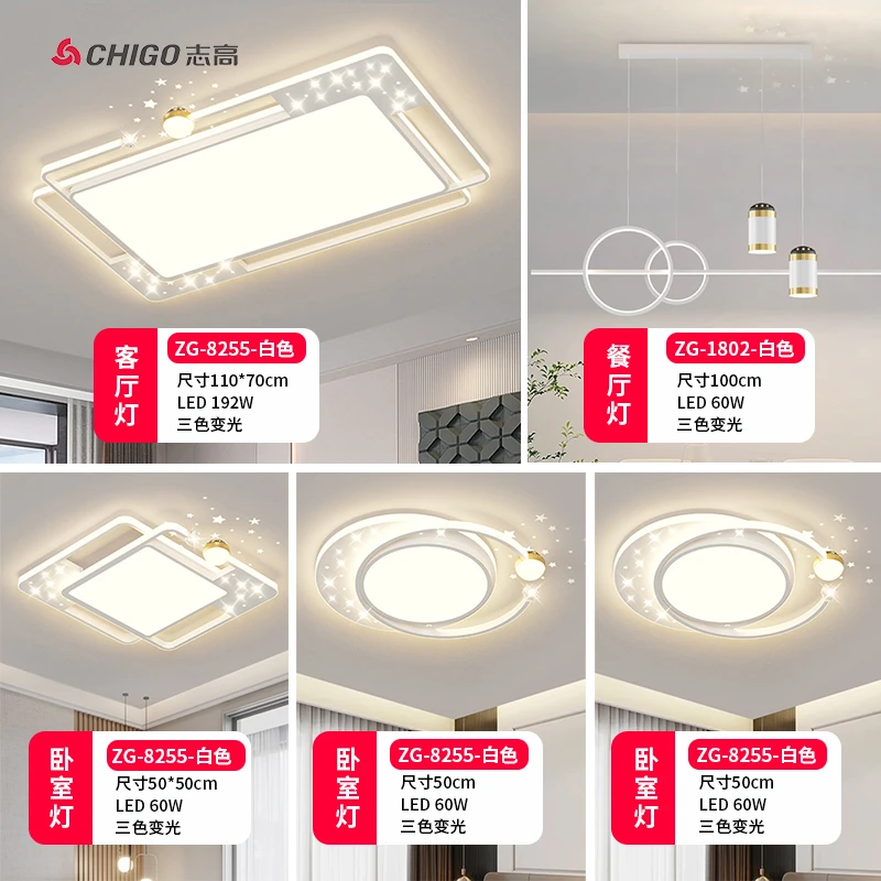 全光谱2025新款简约成套灯具大厅灯大气家用星空顶全屋灯套餐组合
