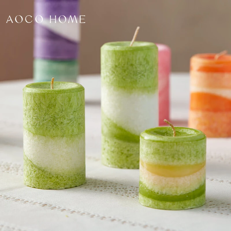AOCO HOME【梦礼香】手作彩色冰花蜡香薰蜡烛室内家用持久级香氛装