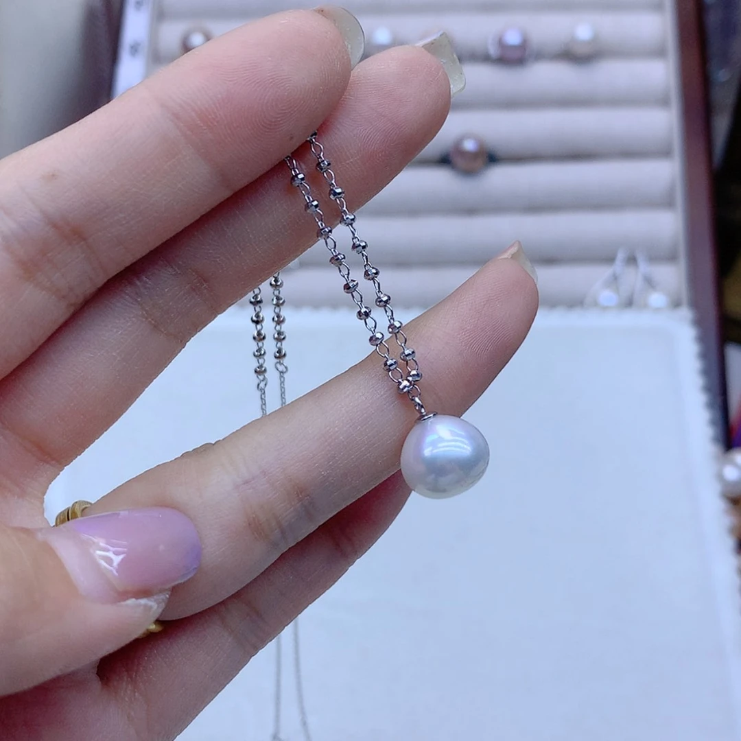 【闪购商品】淡水珍珠银S925镶嵌颈饰一*糖