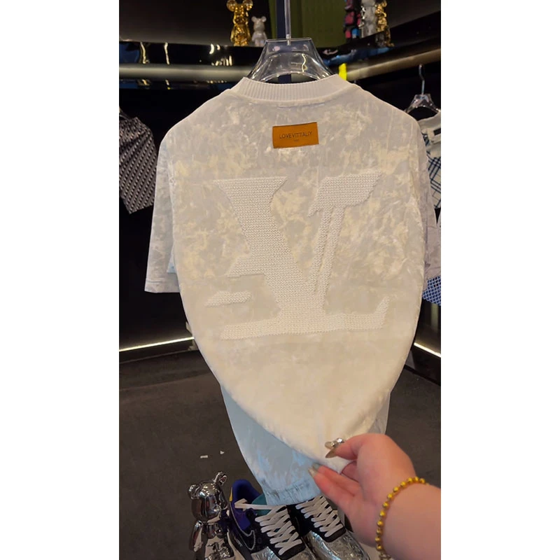 高级感欧洲站轻奢设男士短袖T恤夏季新款宽松显瘦休闲时尚上衣