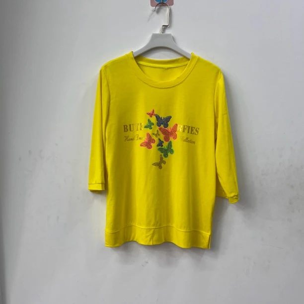 【名角服饰】【2569蝴蝶圆领中袖】时尚百搭夏季新款中袖