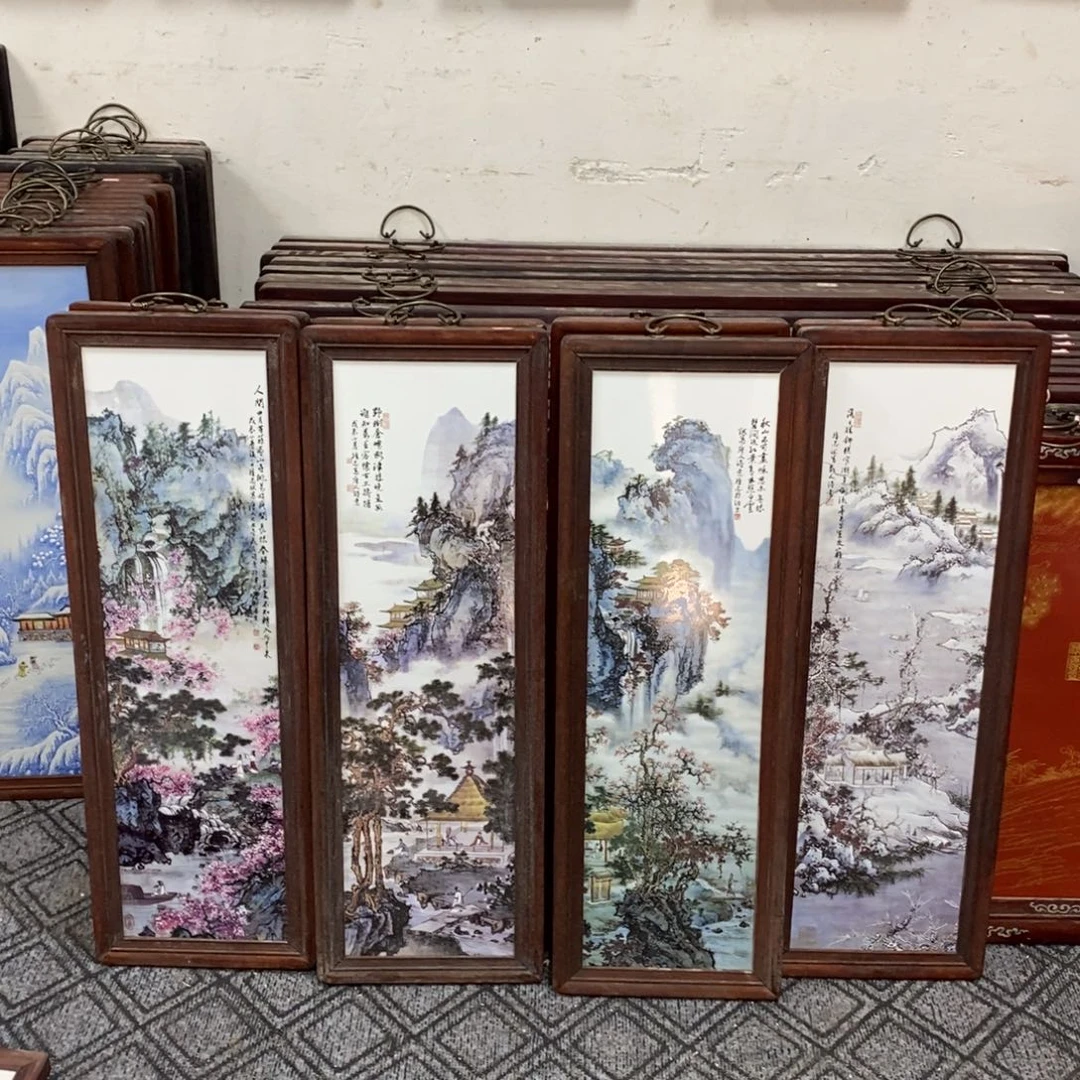 瓷片80*28*4景德镇瓷板画柴窑烧制