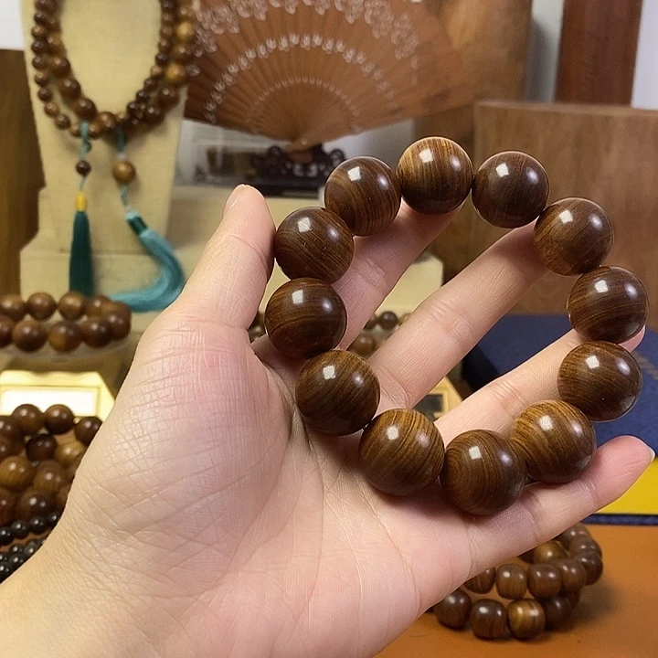 檀香木老山檀香黑肉沉水2.0手串