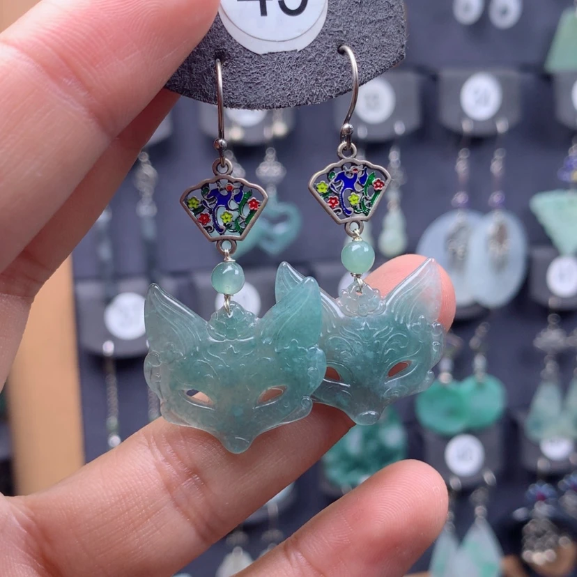 【闪购商品】翡翠银S925镶嵌耳饰