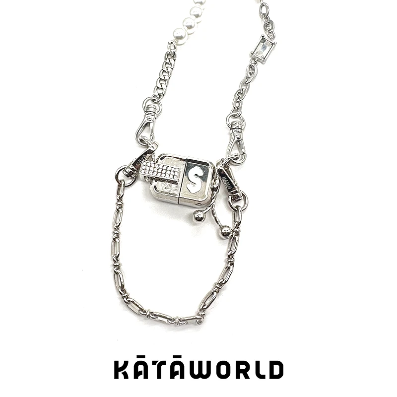 KATAWORLD 铜合金合成锆石项链 【主理人】重组银色小财迷银
