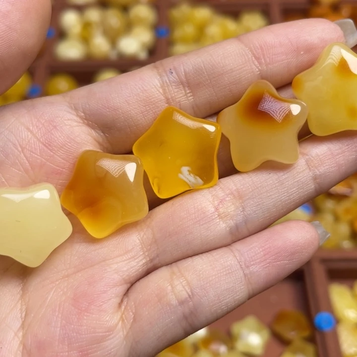 蜜蜡未镶嵌珠宝奇石满蜡俏色星星微微瑕发一
