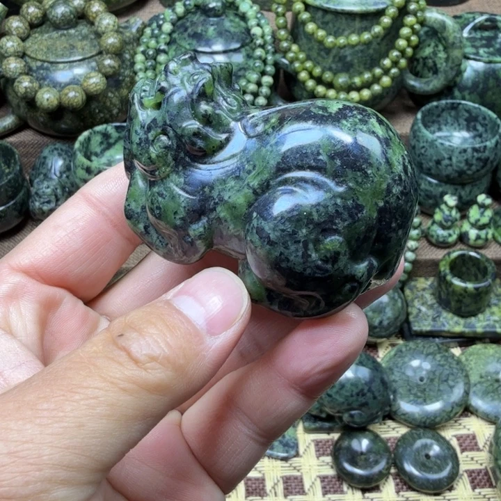 蛇纹石玉未镶嵌药王石能量养生产品