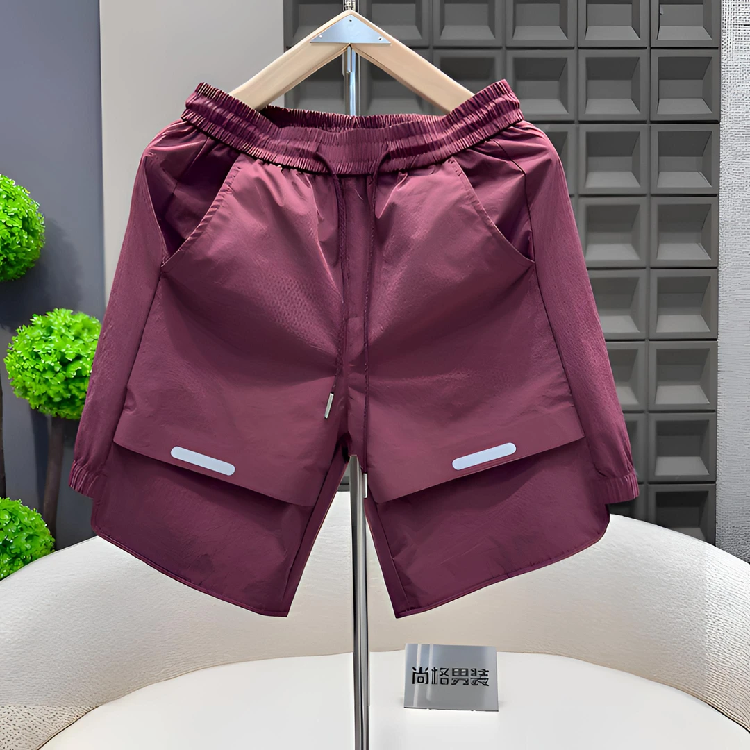 夏季男士速干时尚潮流短裤五分裤运动打孔设计感0804