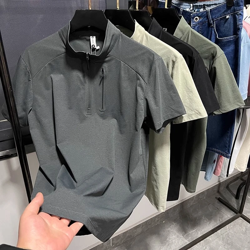 大码300斤瞬间冰感速干软糯亲肤弹力轻薄透气男士短袖T恤夏季运动