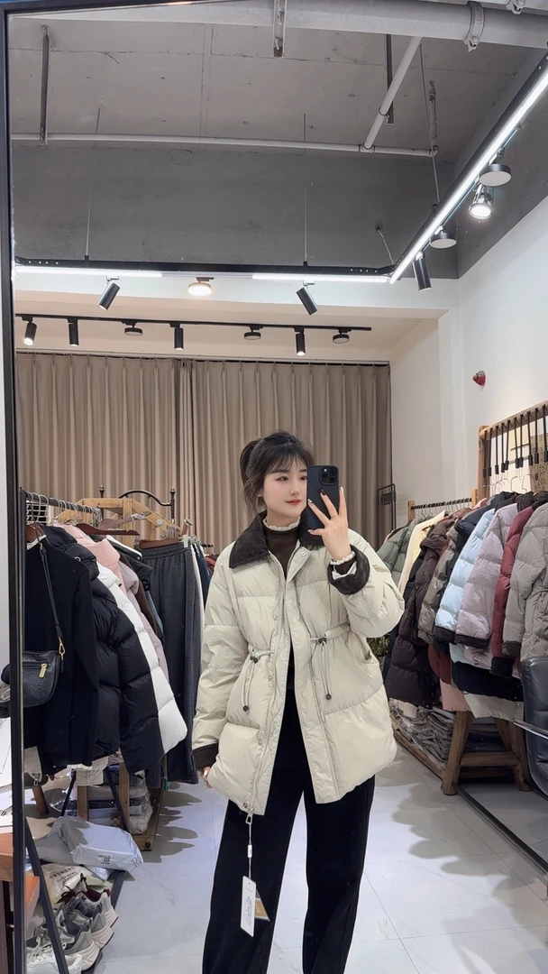 冬季收腰新国标90白鸭绒羽绒服女款8803