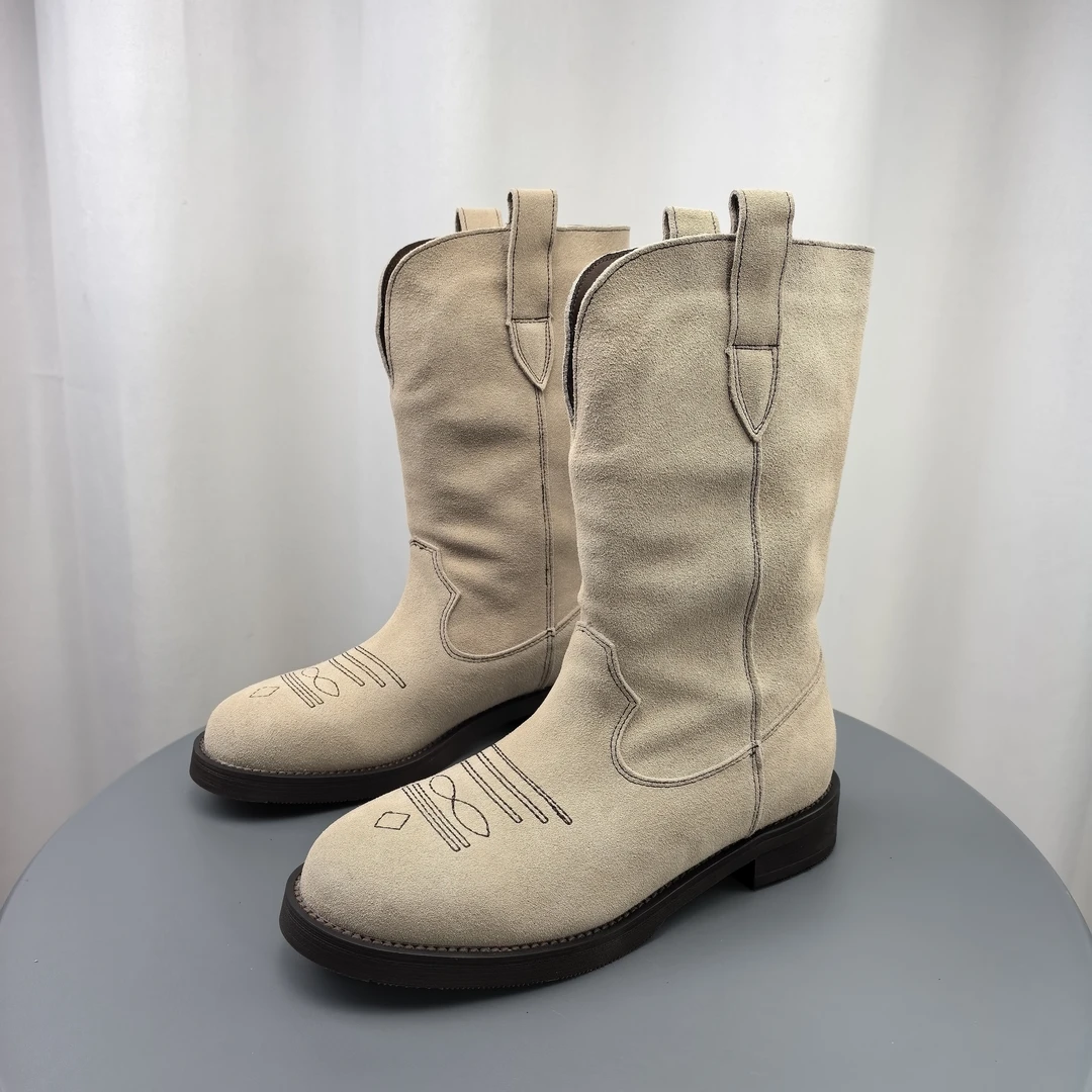 SGIRL TWTW英伦风尖头显瘦骑士靴女2025新款复古舒适百搭时尚短靴