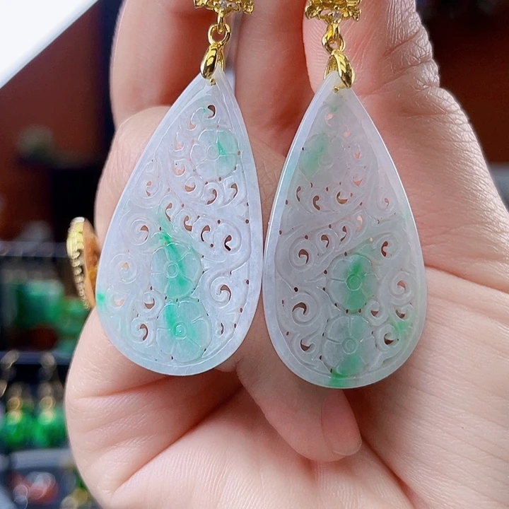 翡翠未镶嵌耳饰饰品