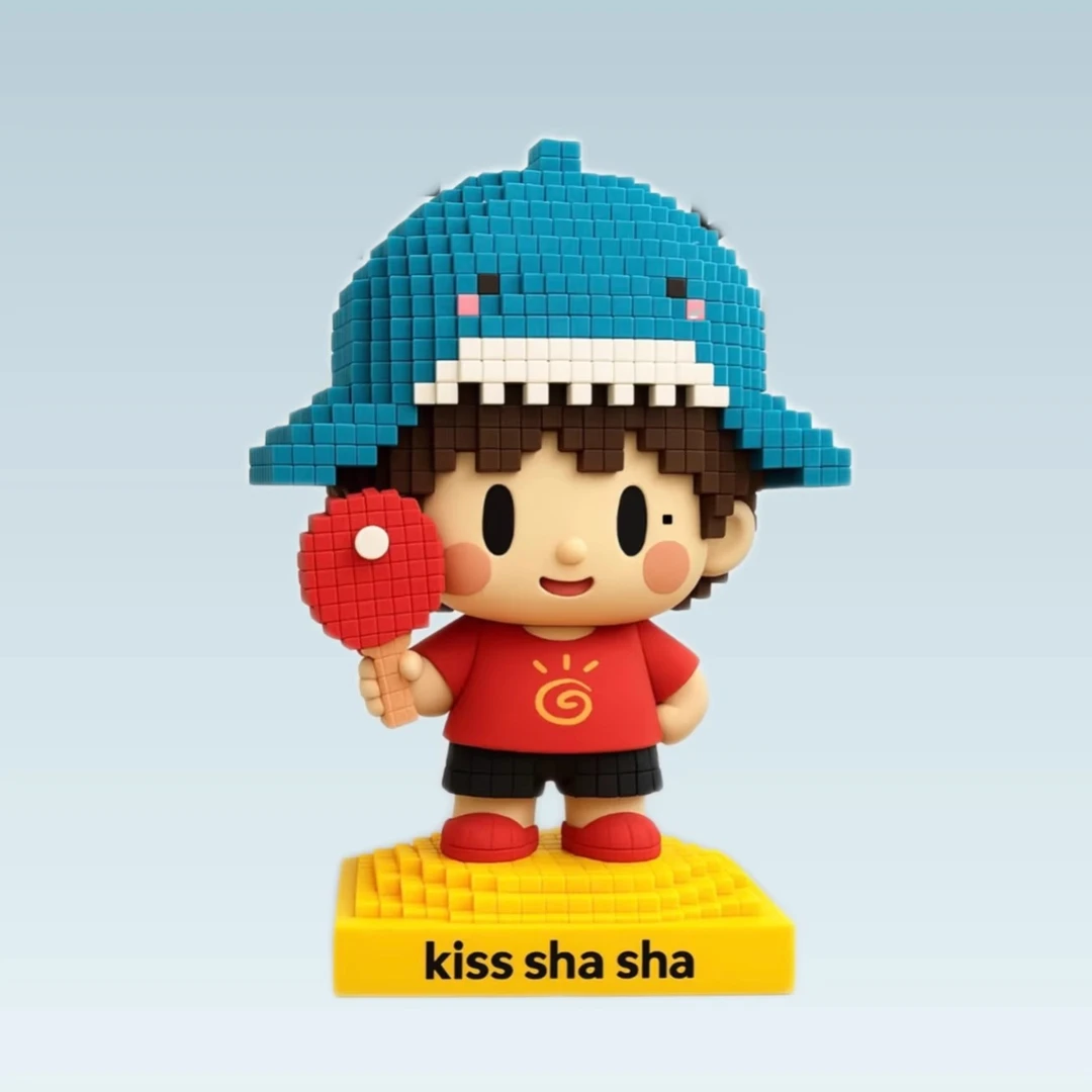 莎头cp积木人像素可爱公仔麦当劳王楚钦孙颖莎王之礼盒摆件创意