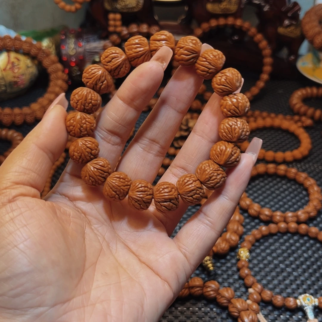 桃核手串15野生籽红皮荔枝