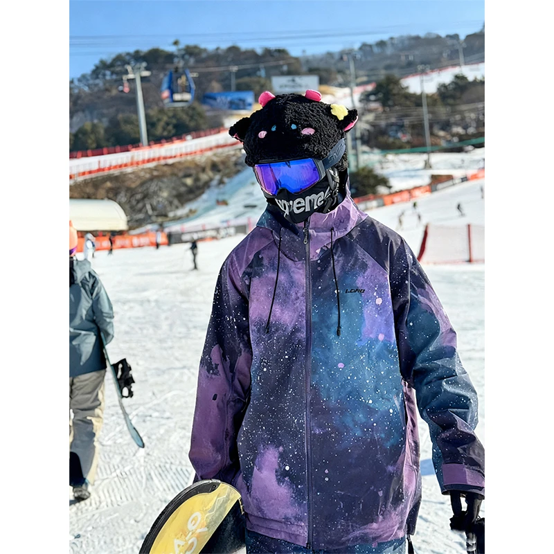 LDAB紫色星空滑雪服套装女款2025新款户外御寒防水单双板雪服装备