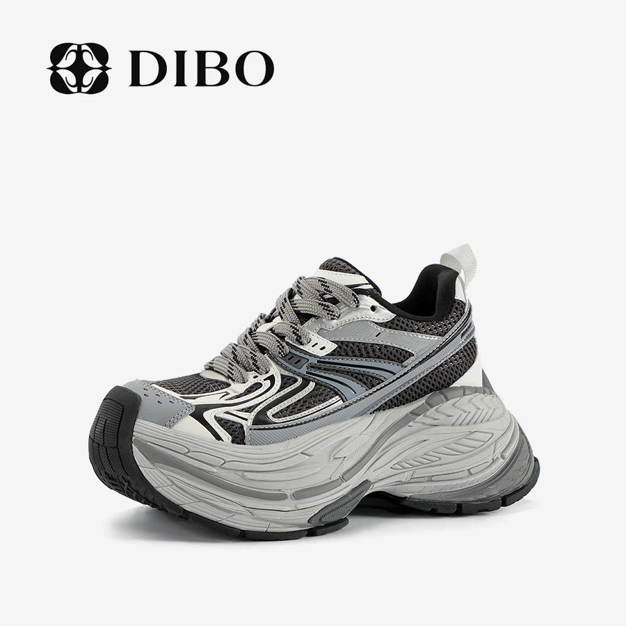 DIBO碲铂 复古撞色系网面休闲鞋流畅线条型系带老爹鞋25176032
