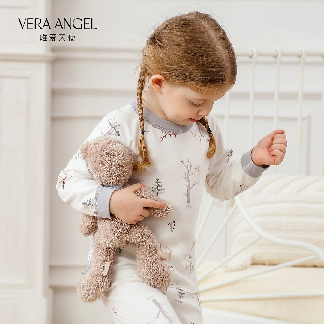 唯爱天使儿童内衣套装秋冬男女中大童宝宝纯棉透气打底保暖秋衣裤