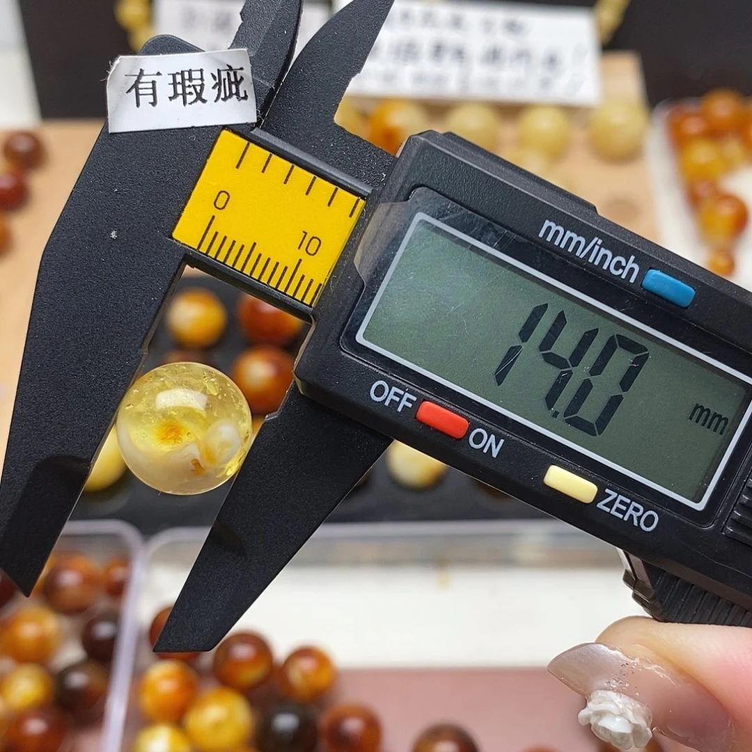 虫珀未镶嵌裸石蜜蜡849意境珠