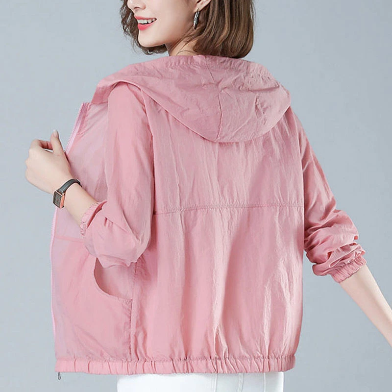 防晒衣女2025新款夏季薄款透气连帽外套时尚百搭户外骑车防晒服女