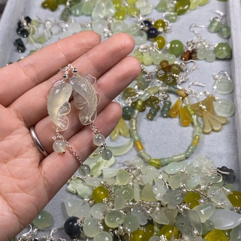 【闪购商品】未镶嵌蛇纹石玉挂件耳饰耳环项链