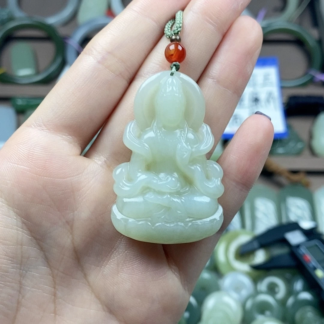 颈饰未镶嵌和田玉观音