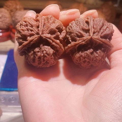把件文玩核桃妖楼带彩色差40