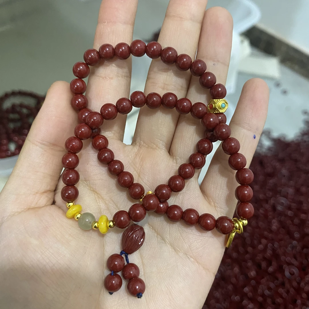 含辰砂工艺品6mm朱砂多圈手链时尚百搭转运好物204