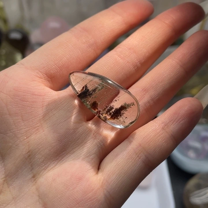 水晶珠宝半成品未镶嵌天然水晶幽灵水滴4
