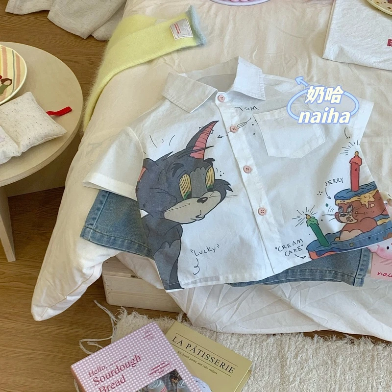 奶哈夏 ‘猫和老鼠’卡通衬衫XK301