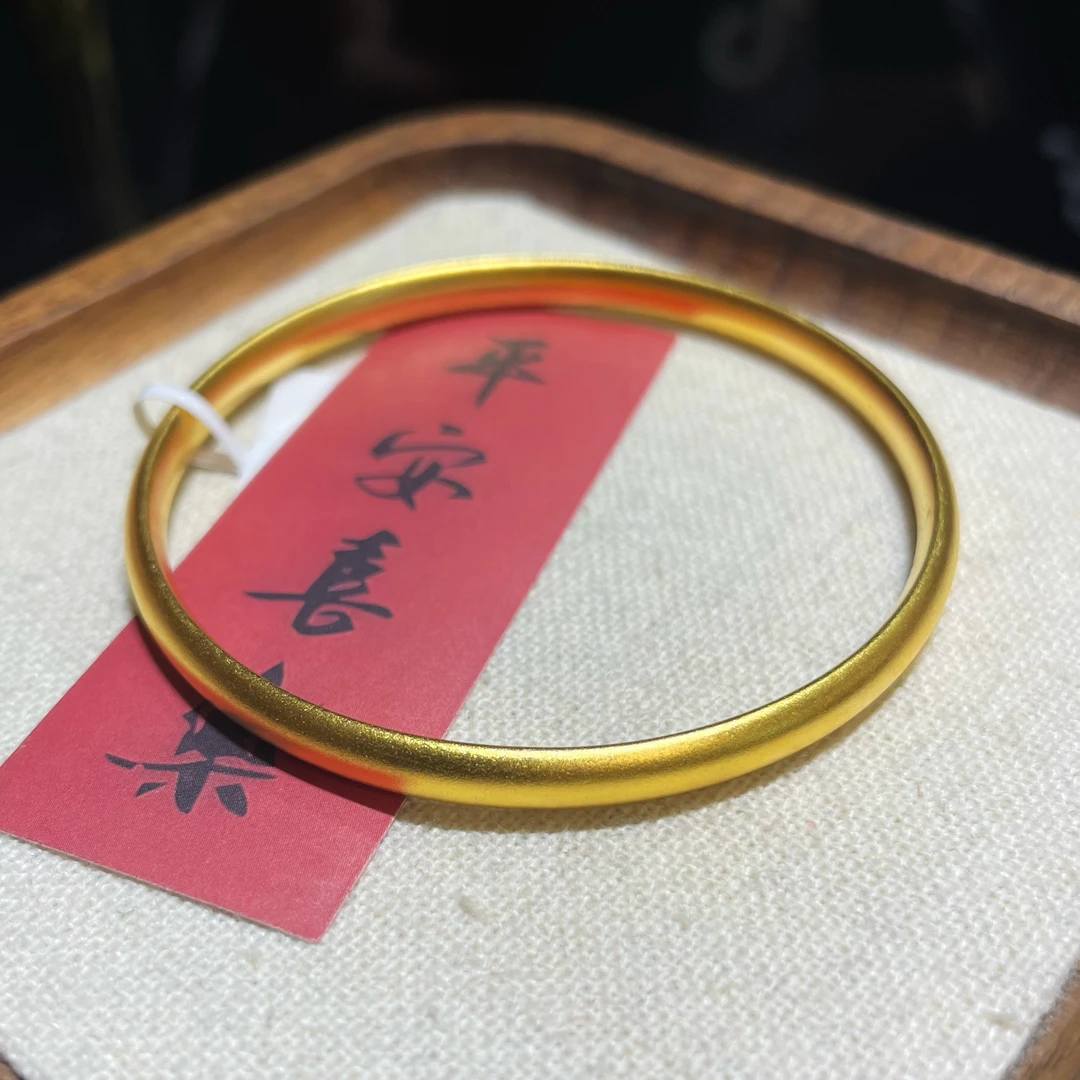 【小鹏黄金】足金999 古法泥鳅背手镯卡4MM