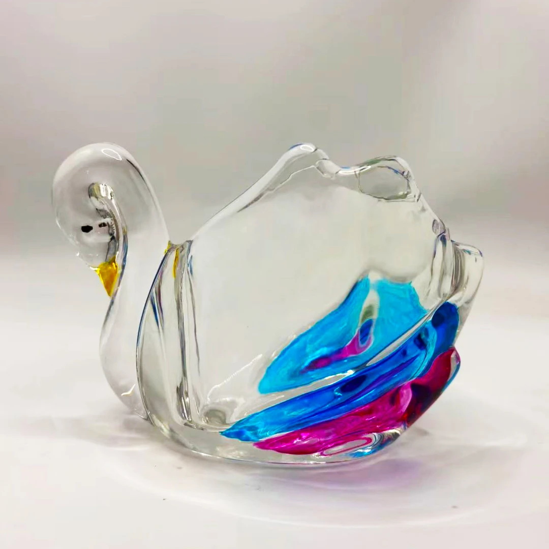 单只礼盒装-轻奢彩绘水晶天鹅首饰收纳珠宝饰品收纳盒