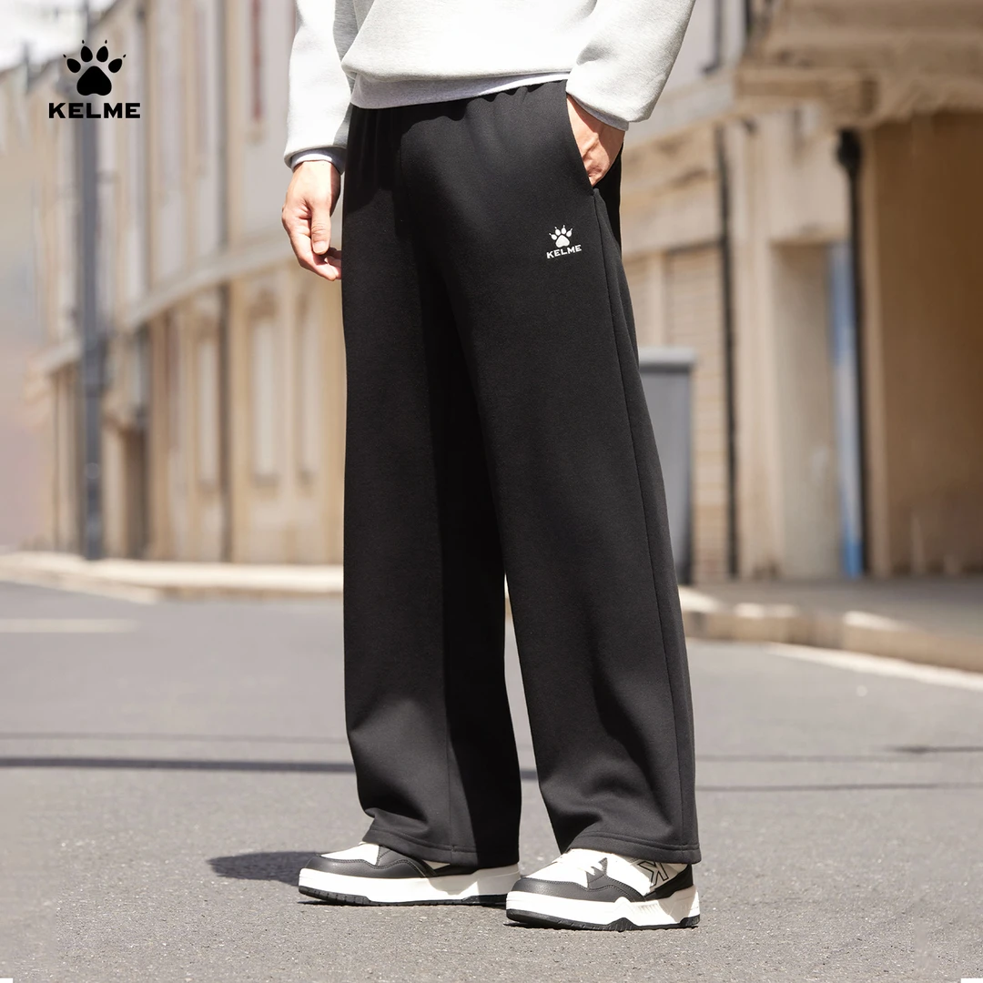 【秋冬加绒卫裤】卡尔美官方旗舰店男直筒裤运动长裤休闲裤宽松百搭