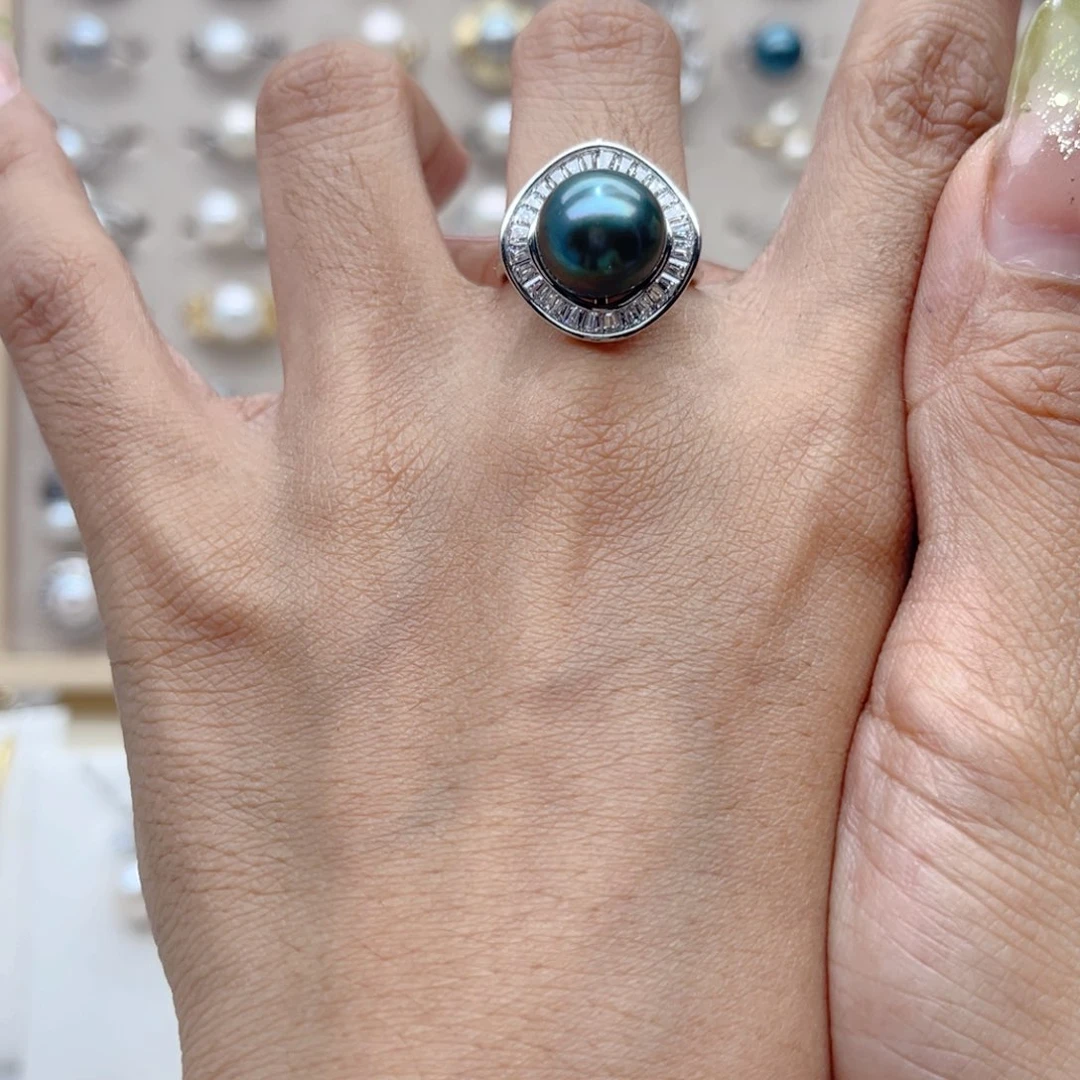 戒指合金淡水珍珠这**光