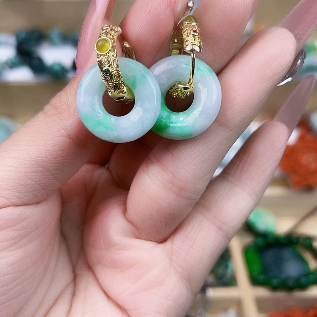 翡翠未镶嵌手链耳坠