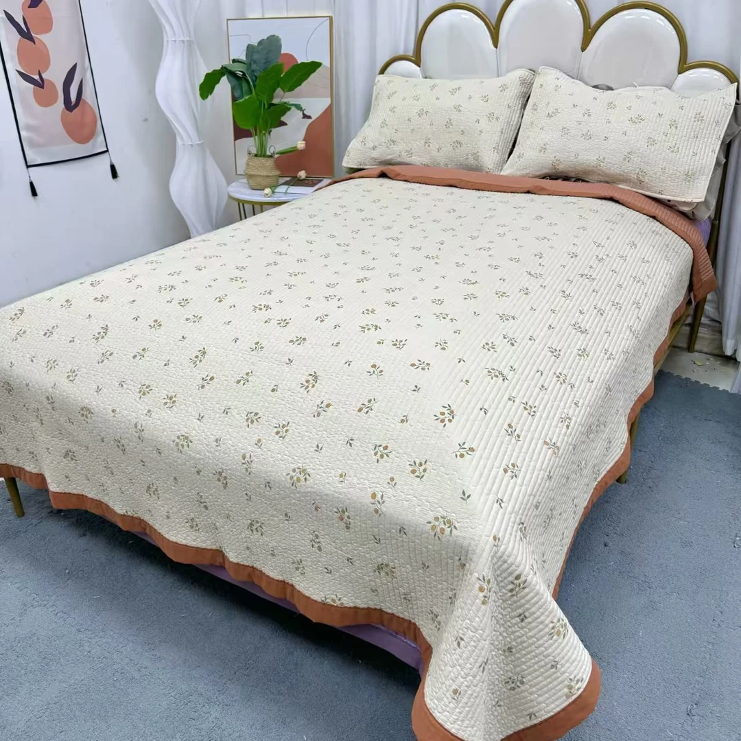 四季宽边通用2025A类母婴绗缝水洗棉床盖双面床单床新款爆款绗缝S